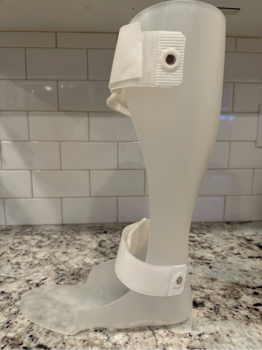 White Ankle and Calf Support Brace